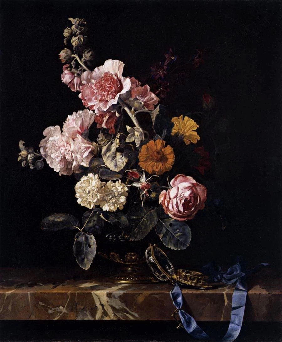 Natura morta con fiori e orologio da taschino - Staatliche Museen, Kassel